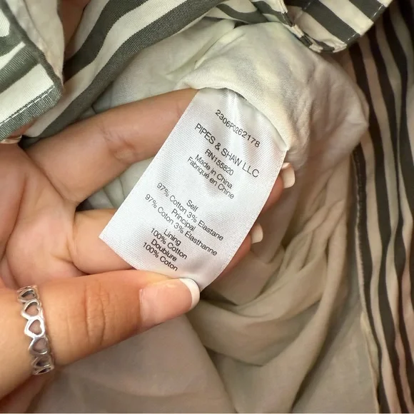 Veronica Beard Striped Asymmetric-Button Midi Dress Green White size 16 - Picture 13 of 15